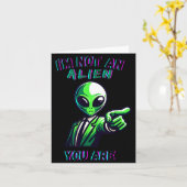 Funny Halloween I'm Not An Alien, You Are  Karte (Gelbe Blume)