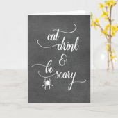 Funny Halloween isst Drink und sei Beängstigend Ty Karte (Gelbe Blume)
