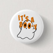 Funny Halloween ist ein Baby-Geist-Baby-Gender Button (Vorderseite)