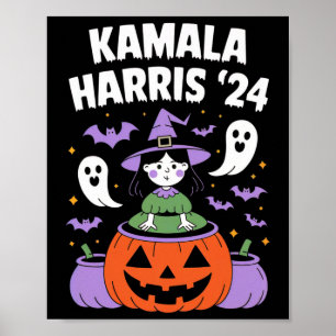 Funny Halloween Kamala Harris Pumpkin 2024 Poster