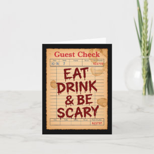 Funny Halloween Karo essen trinken und Beängstigen Karte