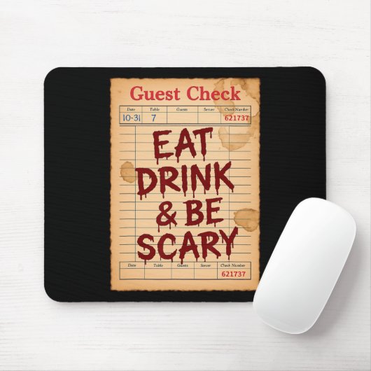 Funny Halloween Karo essen trinken und Beängstigen Mousepad (Mit Mouse)