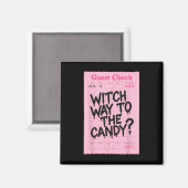 Funny Halloween Karo Hexe zum Candy Magnet (Vorderseite/Rückseite)