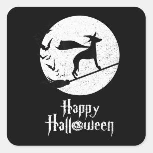 Funny Halloween Kostüm Hexe WHIPPET Dog Lover Gi Quadratischer Aufkleber
