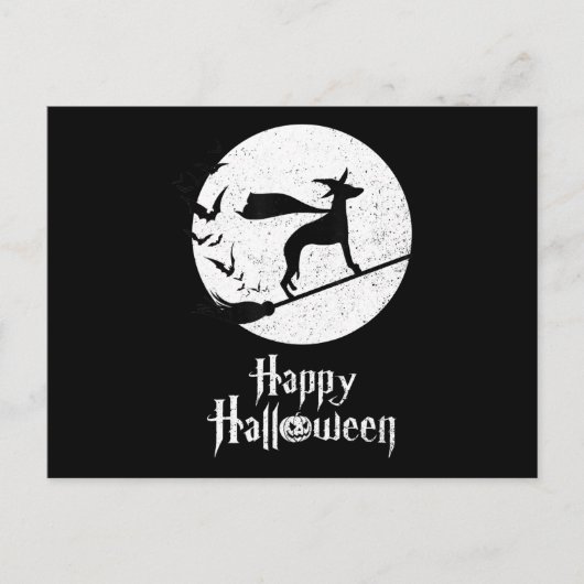 Funny Halloween Kostüm Hexe WHIPPET Hund Lover Postkarte (Vorderseite)