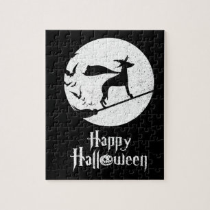 Funny Halloween Kostüm Hexe WHIPPET Hund Lover Puzzle