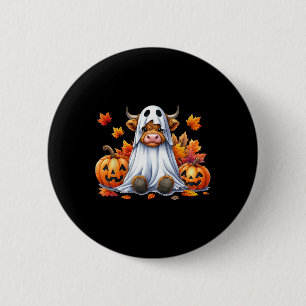 Funny Halloween Kuh Ghost Spooky Pumpkin Hallo Fal Button