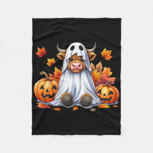 Funny Halloween Kuh Ghost Spooky Pumpkin Hallo Fal Fleecedecke