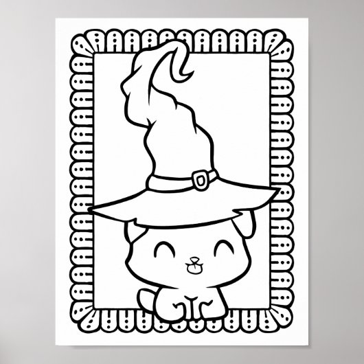 Funny Halloween Lächeln Hunde Farbseite Poster (Vorne)