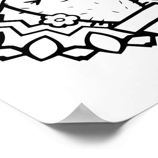 Funny Halloween Lächelnde Cactus Coloring Page Poster (Ecke)