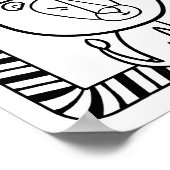 Funny Halloween Lion Coloring Page Poster (Ecke)