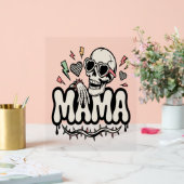 Funny Halloween Mama Cool Skull Acrylschild (Hochzeit)