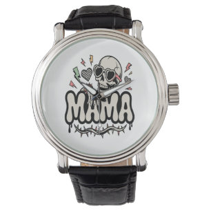 Funny Halloween Mama Cool Skull Armbanduhr