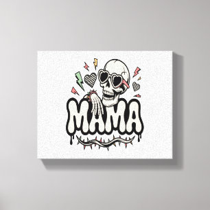 Funny Halloween Mama Cool Skull Leinwanddruck