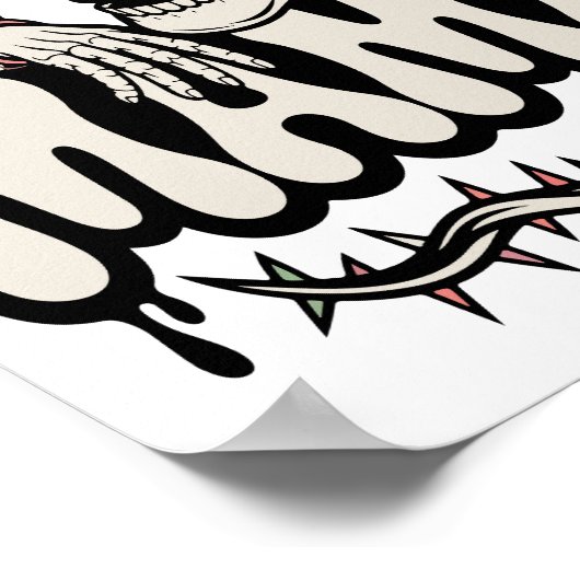 Funny Halloween Mama Cool Skull Poster (Ecke)