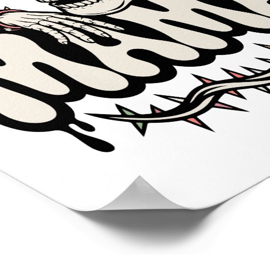 Funny Halloween Mama Cool Skull Poster (Ecke)