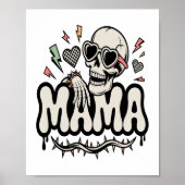 Funny Halloween Mama Cool Skull Poster (Vorne)