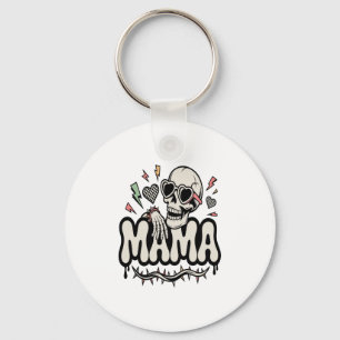 Funny Halloween Mama Cool Skull Schlüsselanhänger