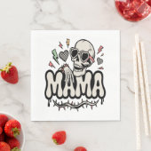 Funny Halloween Mama Cool Skull Serviette (Beispiel)
