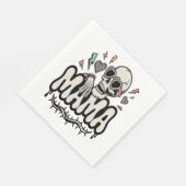 Funny Halloween Mama Cool Skull Serviette (Ecke)