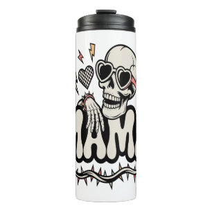 Funny Halloween Mama Cool Skull Thermosbecher