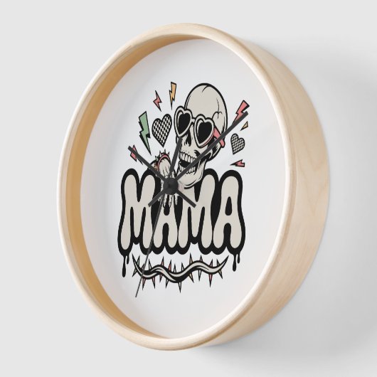 Funny Halloween Mama Cool Skull Uhr (Winkel)