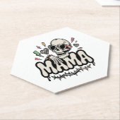 Funny Halloween Mama Cool Skull Untersetzer (angewinkelt)