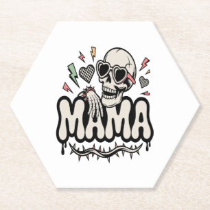Funny Halloween Mama Cool Skull Untersetzer