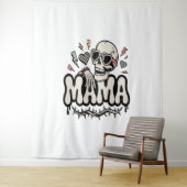 Funny Halloween Mama Cool Skull Wandteppich (Beispiel)