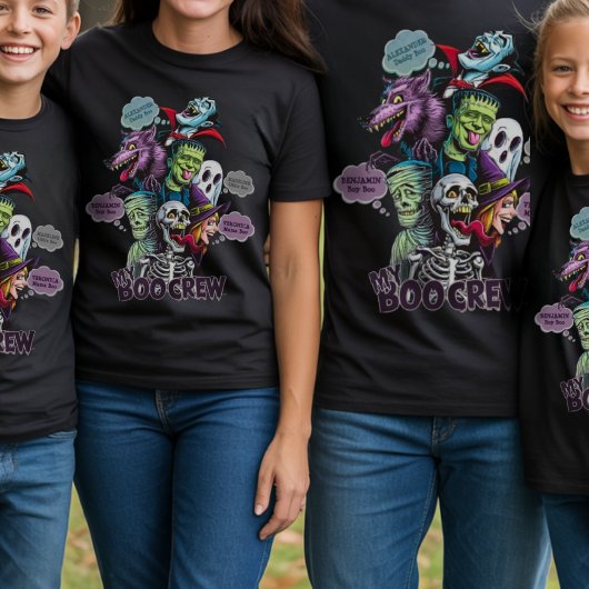 Funny Halloween Matching Family Monster Custom T-Shirt