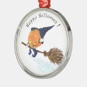 Funny Halloween Metal Ornament Hexenkürbis Aus Metall (Links)