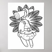 Funny Halloween Monkey Coloring Page Poster (Vorne)