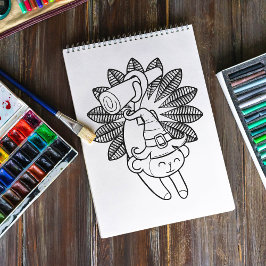 Funny Halloween Monkey Coloring Page Poster