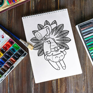 Funny Halloween Monkey Coloring Page Poster