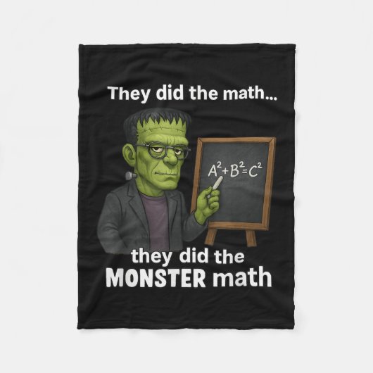 Funny Halloween Monster Math Pun, Lehrer Spaß Fleecedecke (Vorderseite)