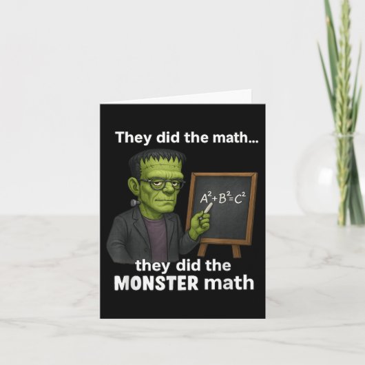 Funny Halloween Monster Math Pun, Lehrer Spaß Karte (Vorderseite)
