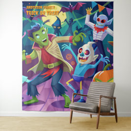 Funny Halloween Monster Party Hangband Wandteppich