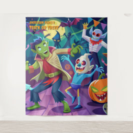 Funny Halloween Monster Party Hangband Wandteppich