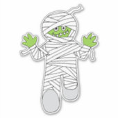 Funny Halloween Mummy Boy Gastgeschenk Aufkleber (Vorderseite)