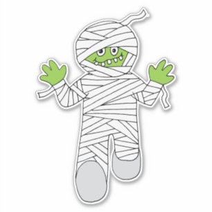 Funny Halloween Mummy Boy Gastgeschenk Aufkleber