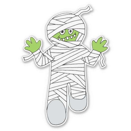 Funny Halloween Mummy Boy Gastgeschenk Aufkleber (Vorderseite)