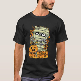 Funny Halloween Mummy Costume Women Men Kids Group T-Shirt