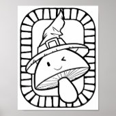 Funny Halloween Mushroom Coloring Page Poster (Vorne)
