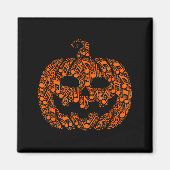 Funny Halloween Music Note Musician Jack O Lantern Magnet (Vorne)