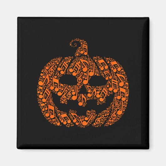 Funny Halloween Music Note Musician Jack O Lantern Magnet (Vorne)