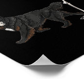 Funny Halloween Neufundland und Skelett Poster (Ecke)