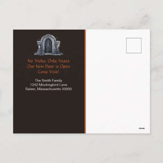 Funny Halloween New Address Mouncement Ankündigung (Rückseite)