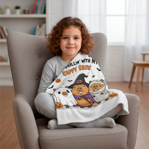 Funny Halloween Niedlich Capybara "Cappy Crew" Car Fleecedecke