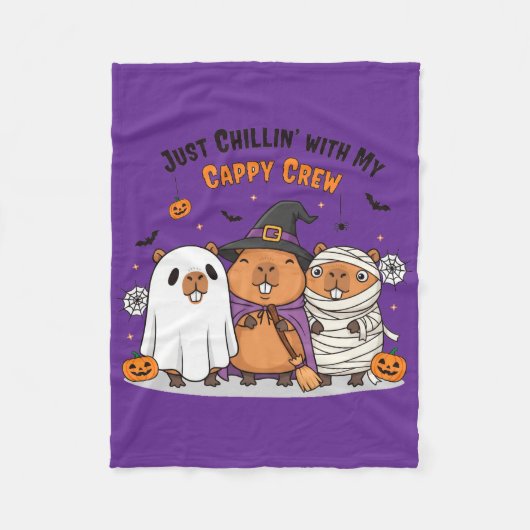 Funny Halloween Niedlich Capybara "Cappy Crew" Car Fleecedecke (Vorderseite)