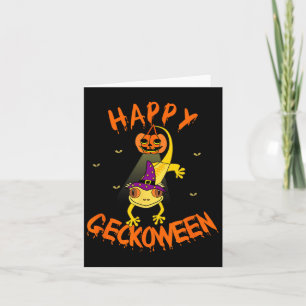 Funny Halloween Niedlich Crested Eyelash Gecko Pum Karte